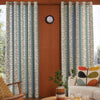 Orla Kiely Sycamore Stripe Ready Made Eyelet Curtains Duckegg