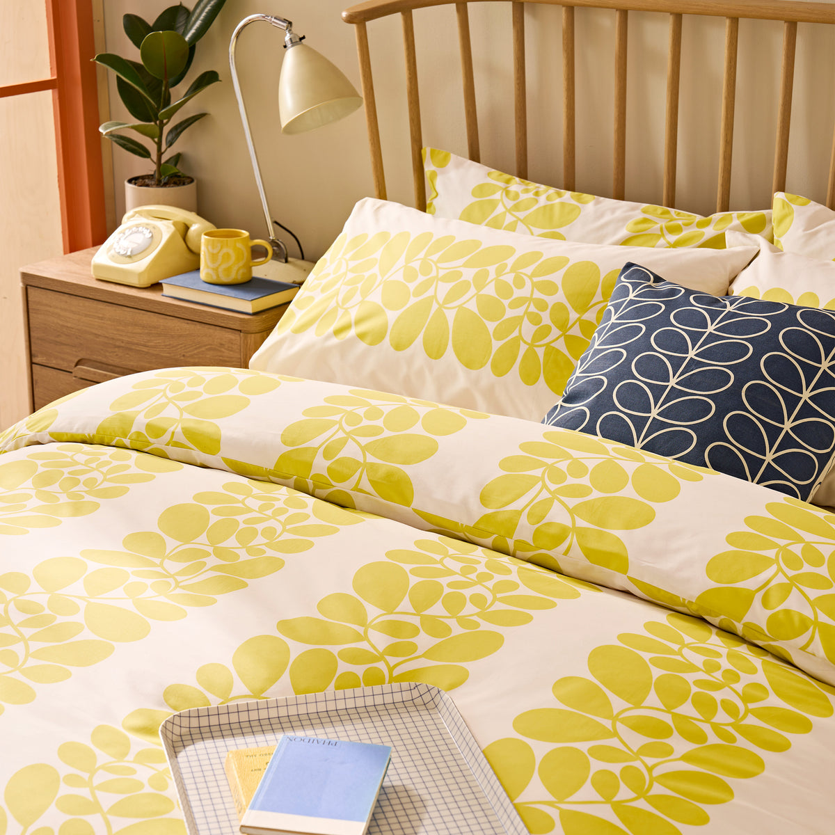 Orla Kiely Sycamore Stripe Duvet Cover Bedding Set Yellow