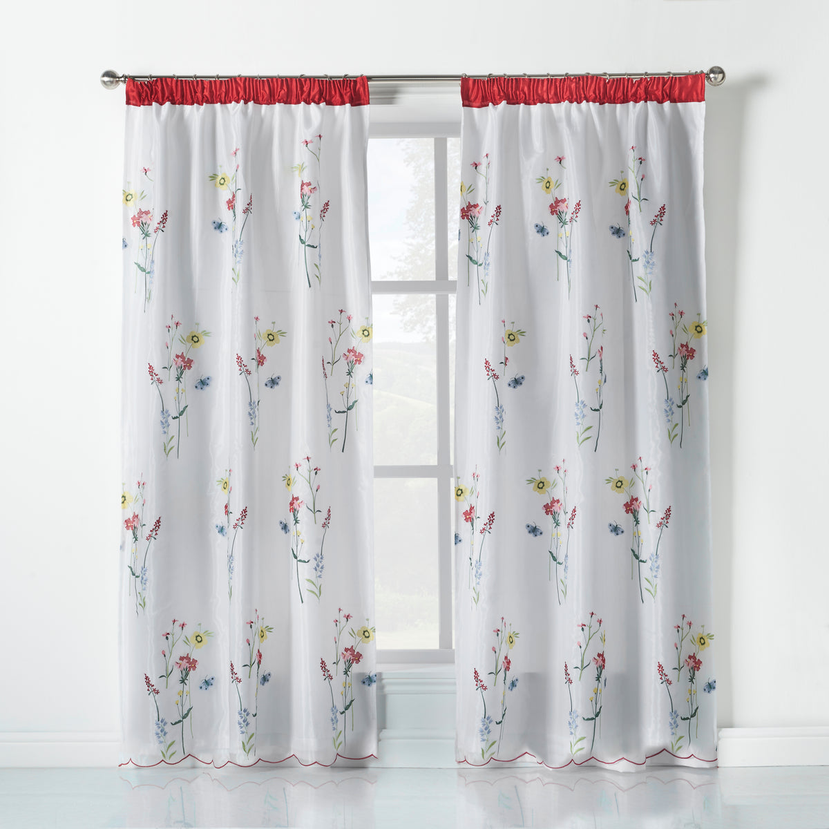 Springfield Lined Voile Ready Made Curtains White
