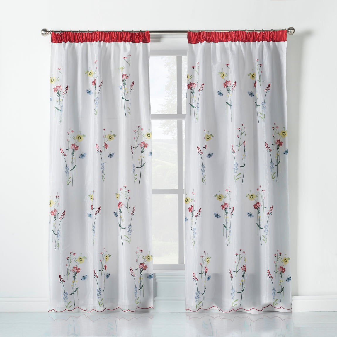 Springfield Lined Voile Ready Made Curtains White