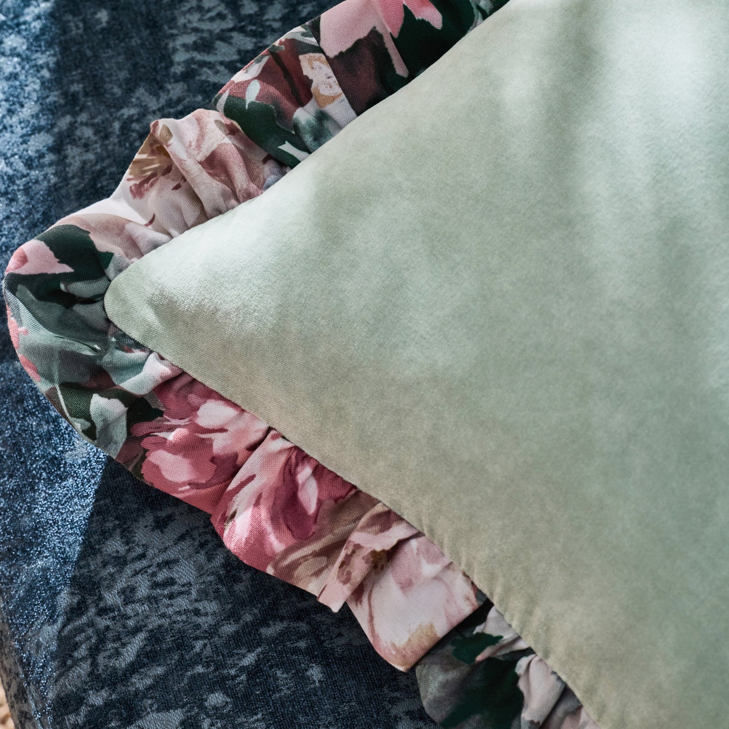 Clarke & Clarke Tahiti Feather Filled Cushion 43cm x 43cm Duck Egg