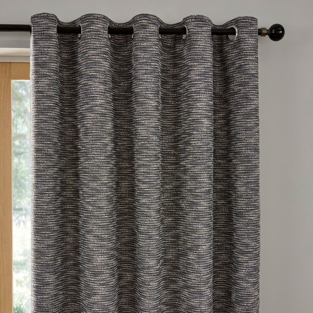 Curtina Talon Jacquard Ready Made Eyelet Curtains Blue