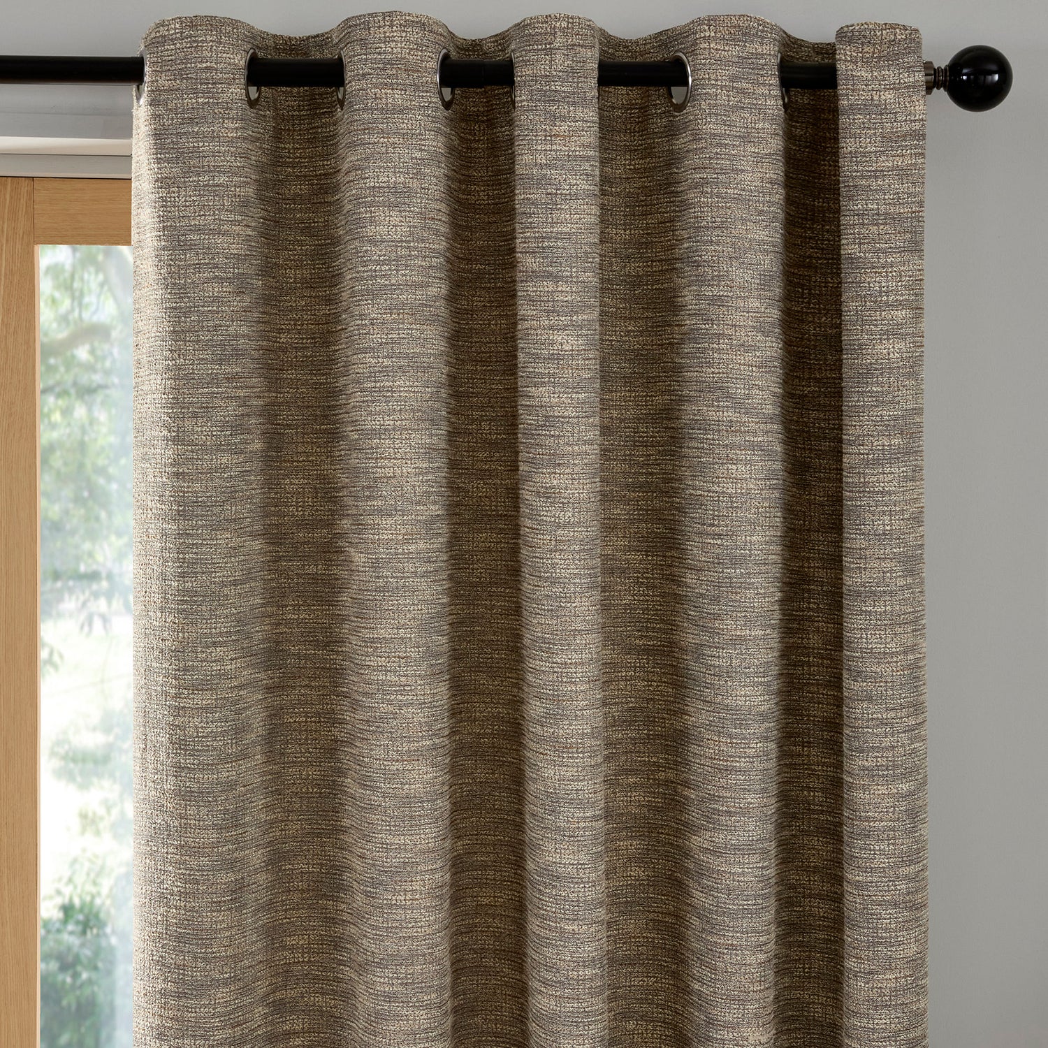 Curtina Talon Jacquard Ready Made Eyelet Curtains Natural