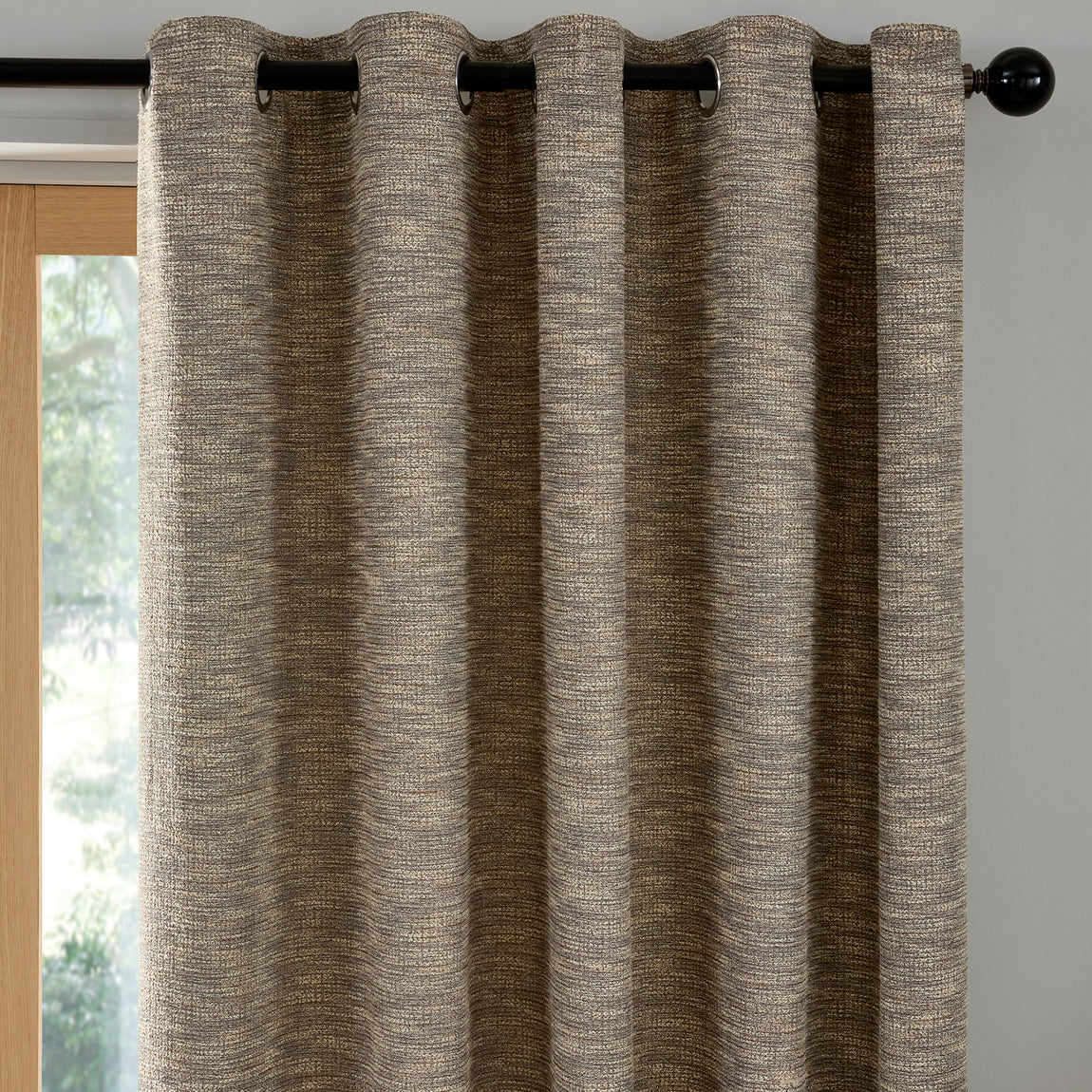 Curtina Talon Jacquard Ready Made Eyelet Curtains Natural