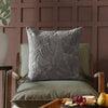 Voyage Maison Taro Embroidered Velvet Feather Filled Cushion 50cm x 50cm Steel