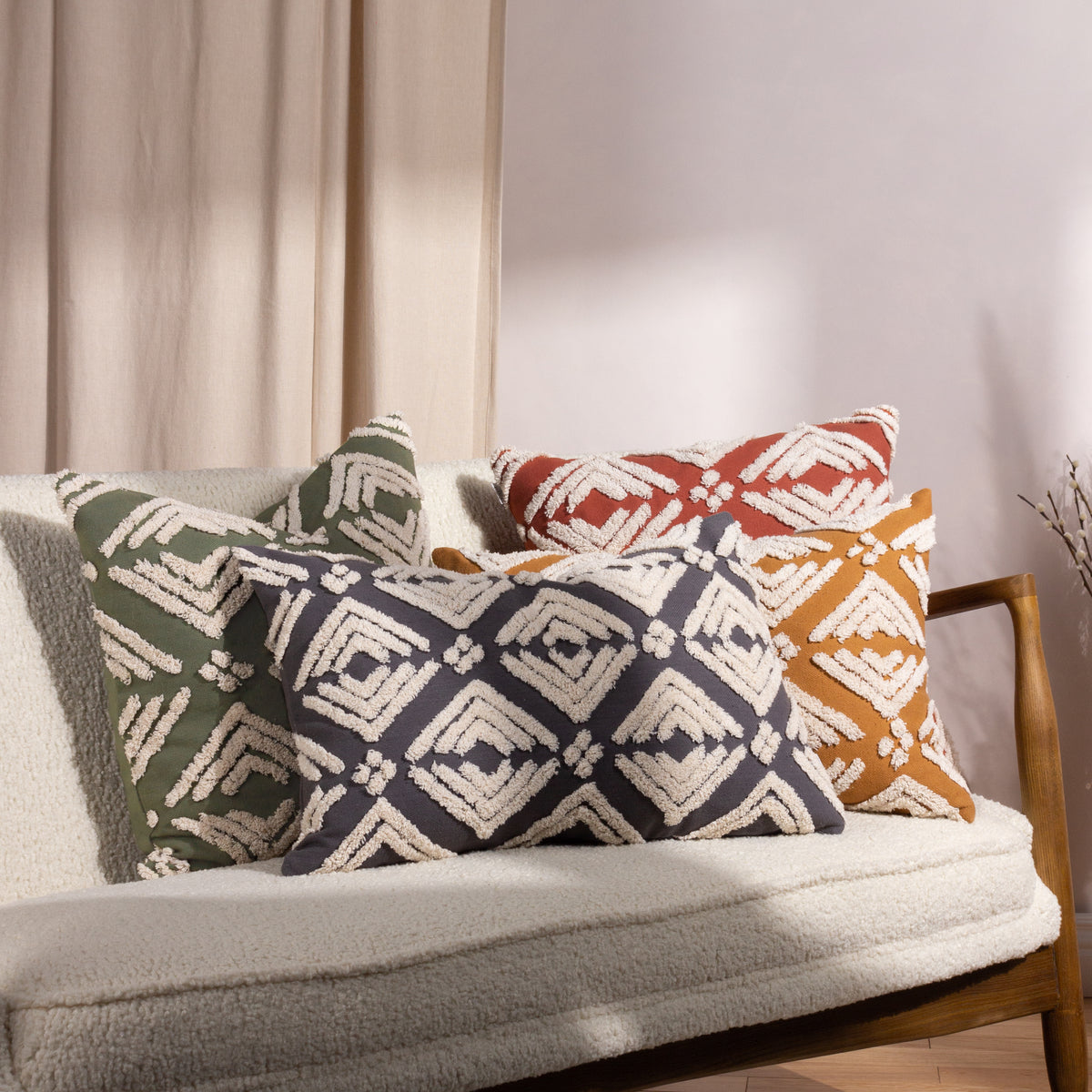 Yard Taya Tufted Filled Cushion 40cm x 60cm Gold