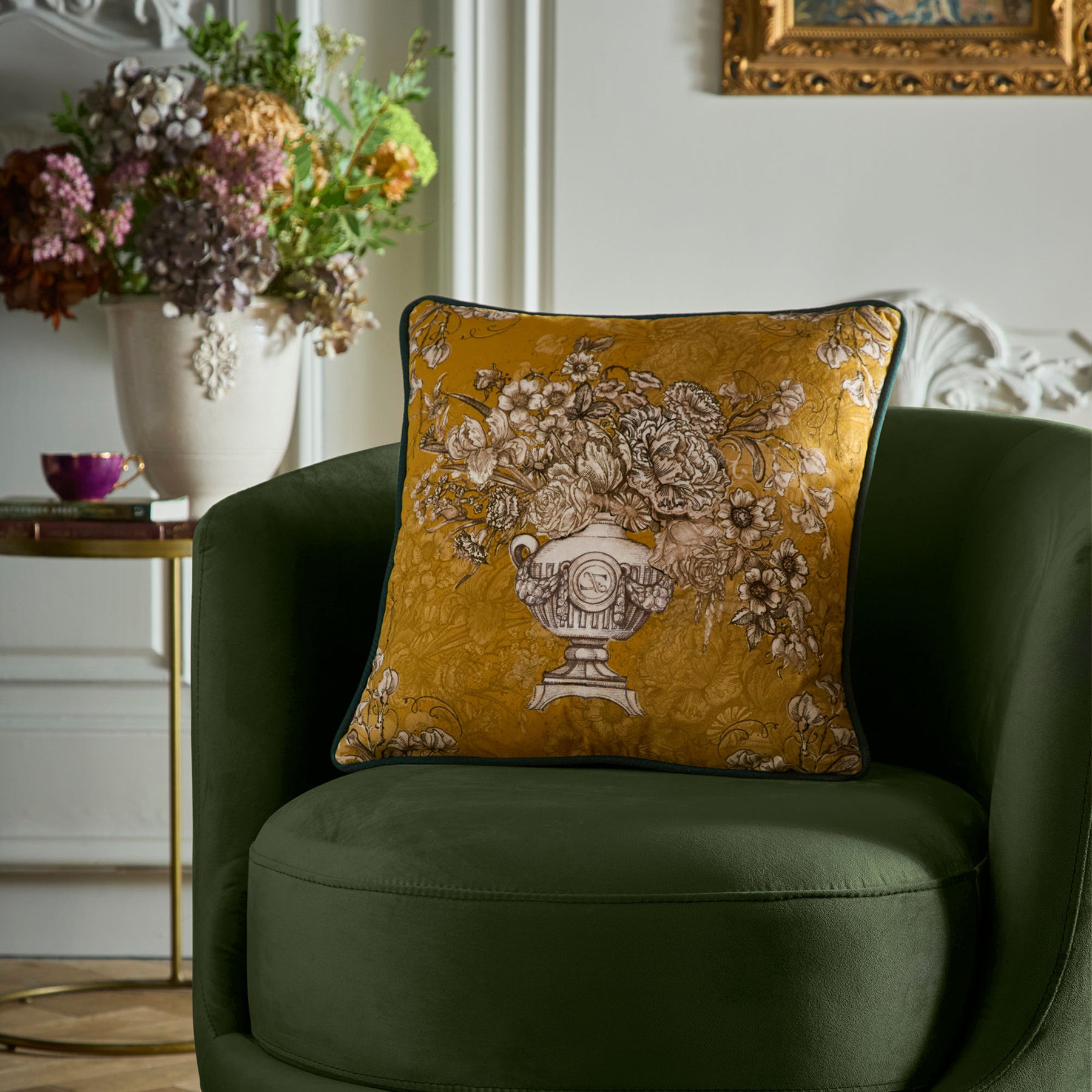 Laurence Llewelyn-Bowen Tuscan Holiday Touch 43cm x 43cm Filled Cushion Ochre