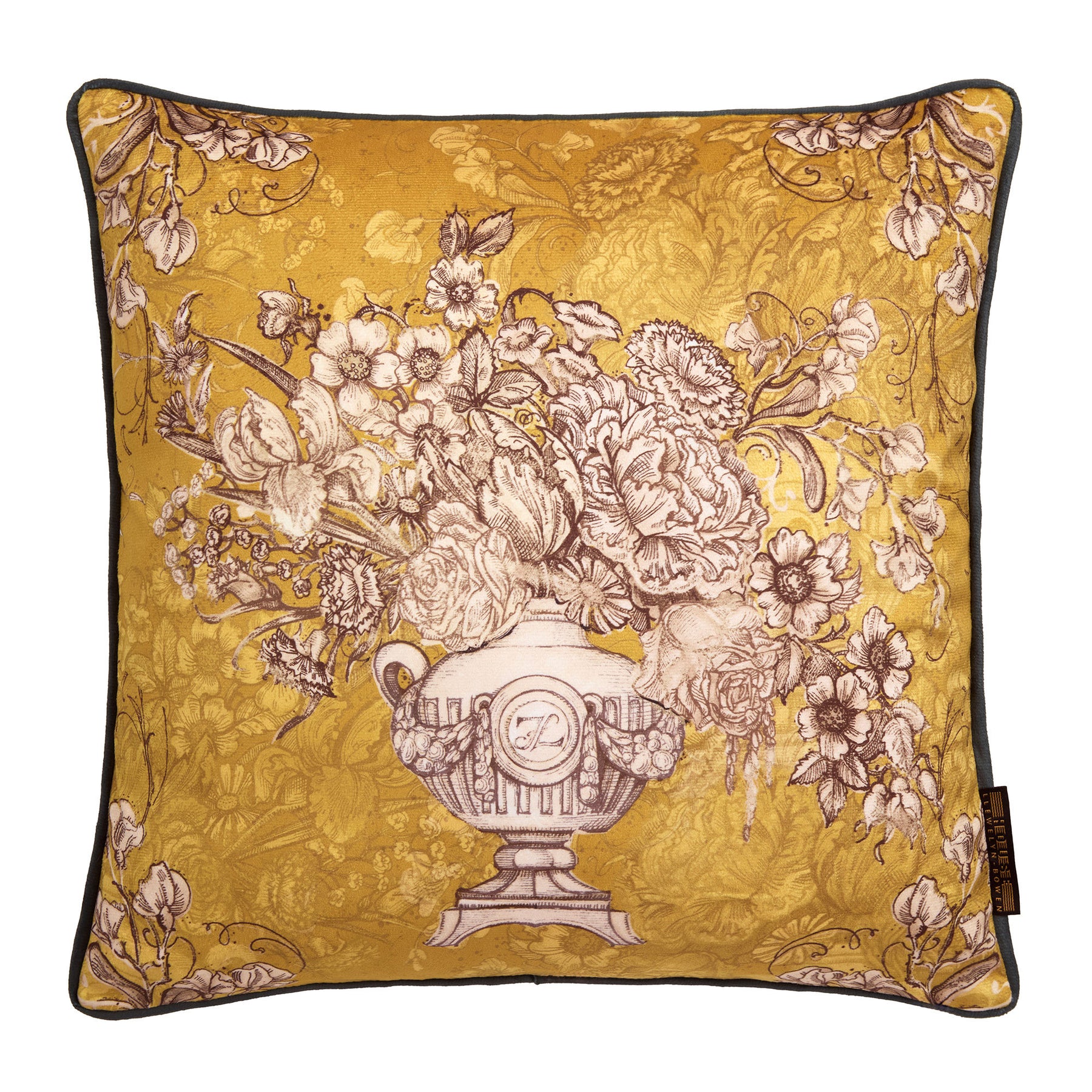 Laurence Llewelyn-Bowen Tuscan Holiday Touch 43cm x 43cm Filled Cushion Ochre