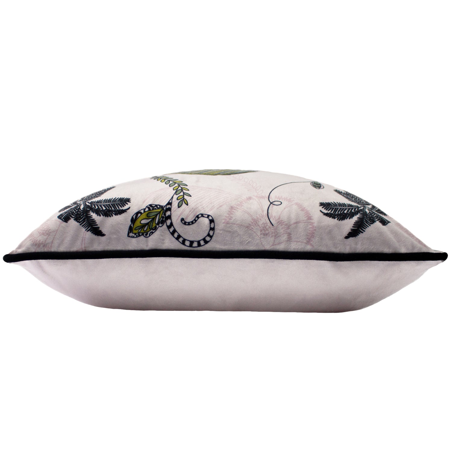 Tropical Cheetah Velvet Piped Filled Cushion 45cm x 45cm Blush
