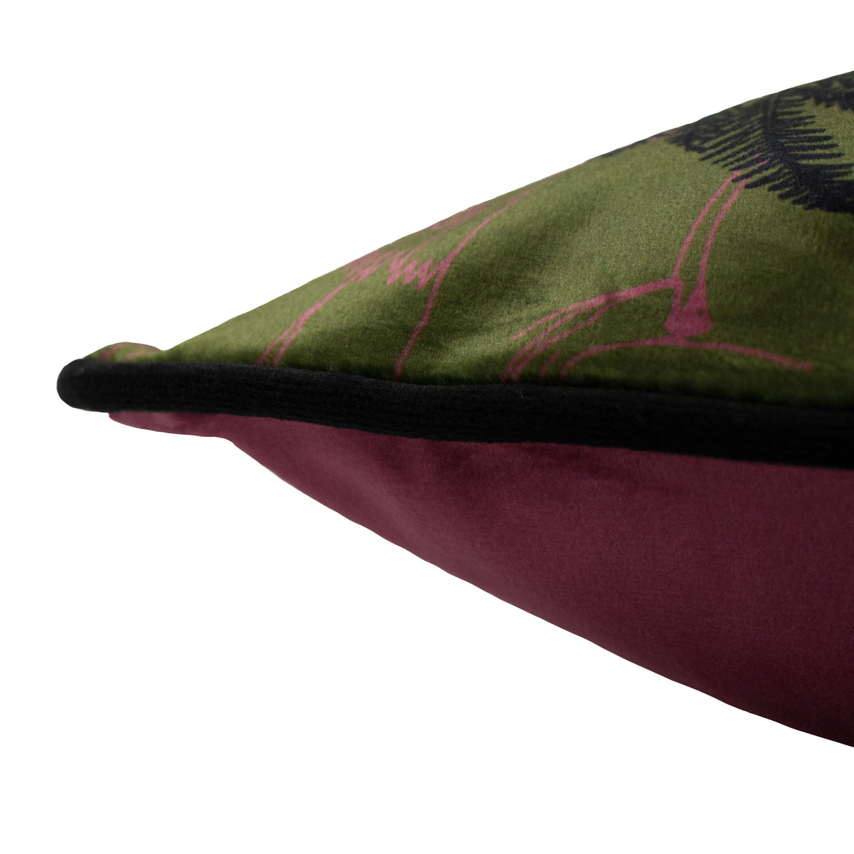 Tropical Cheetah Velvet Piped Filled Cushion 45cm x 45cm Khaki