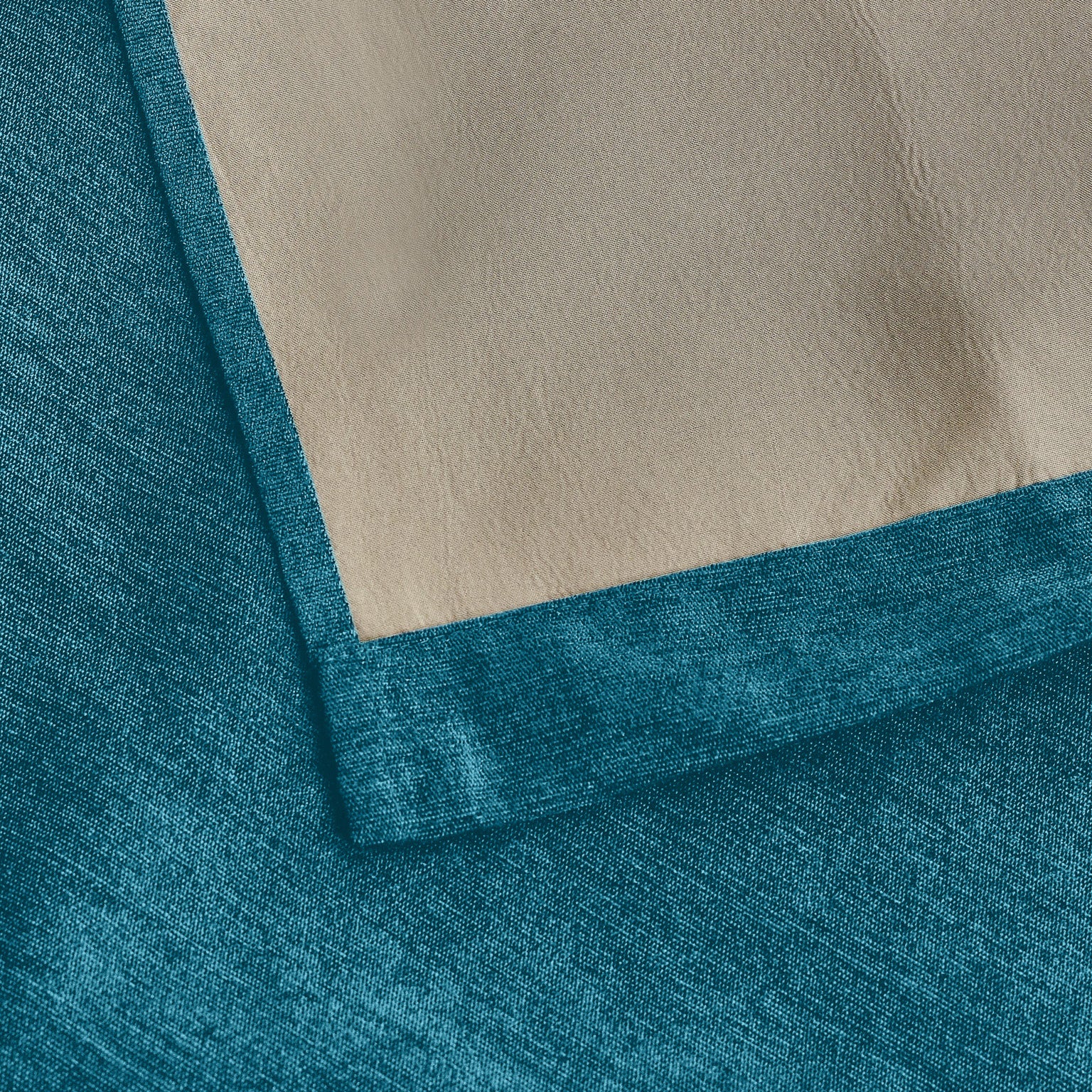 Chenille Triple Woven Ready Made Eyelet Blackout Curtains Teal