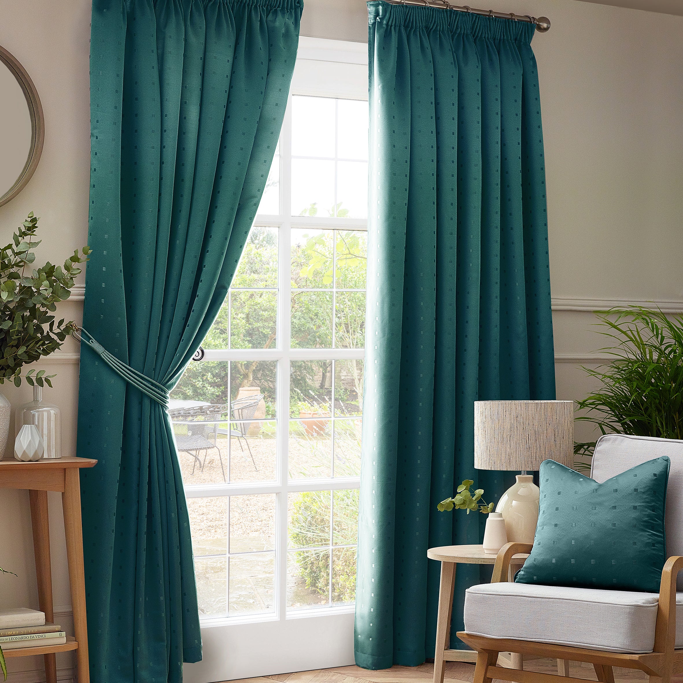 Teal Pinch Pleat Curtains Luxury Faux Silk Blackout Curtains Including teal-pinch-pleat-curtains-luxury-faux-silk-blackout-curtains-including