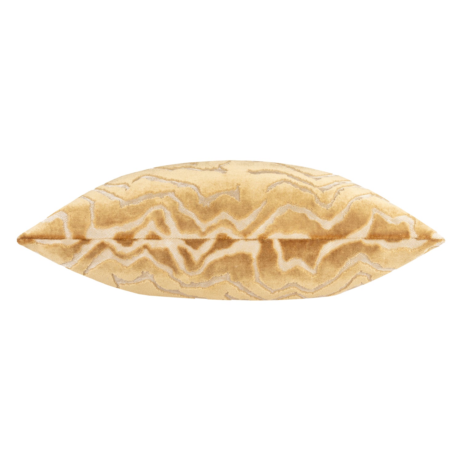 Paoletti Tierra Cut Velvet 50cm x 50cm Filled Cushion Brass