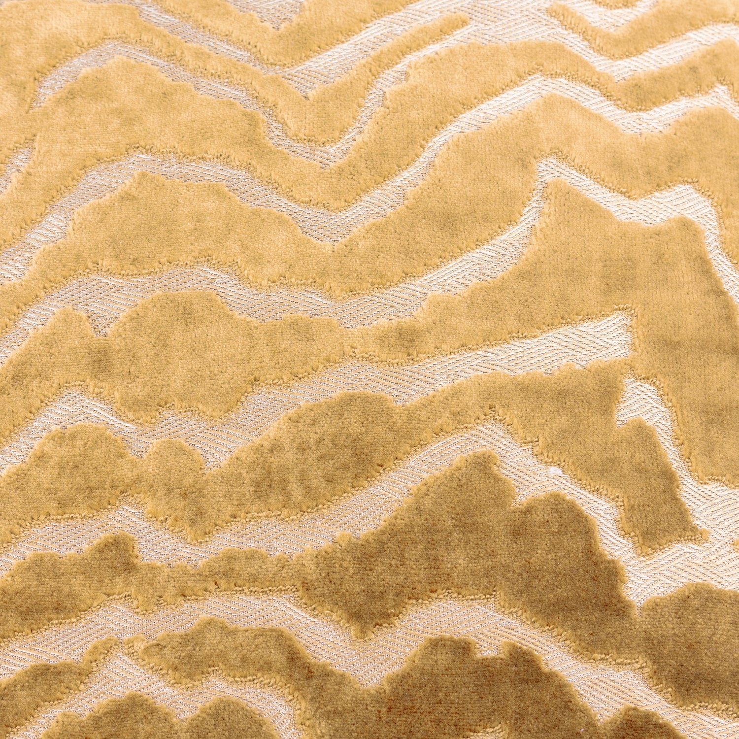 Paoletti Tierra Cut Velvet 50cm x 50cm Filled Cushion Brass