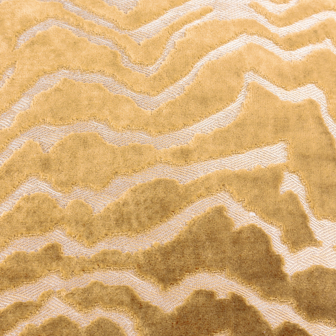 Paoletti Tierra Cut Velvet 50cm x 50cm Filled Cushion Brass
