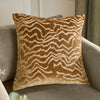 Paoletti Tierra Cut Velvet 50cm x 50cm Filled Cushion Brass