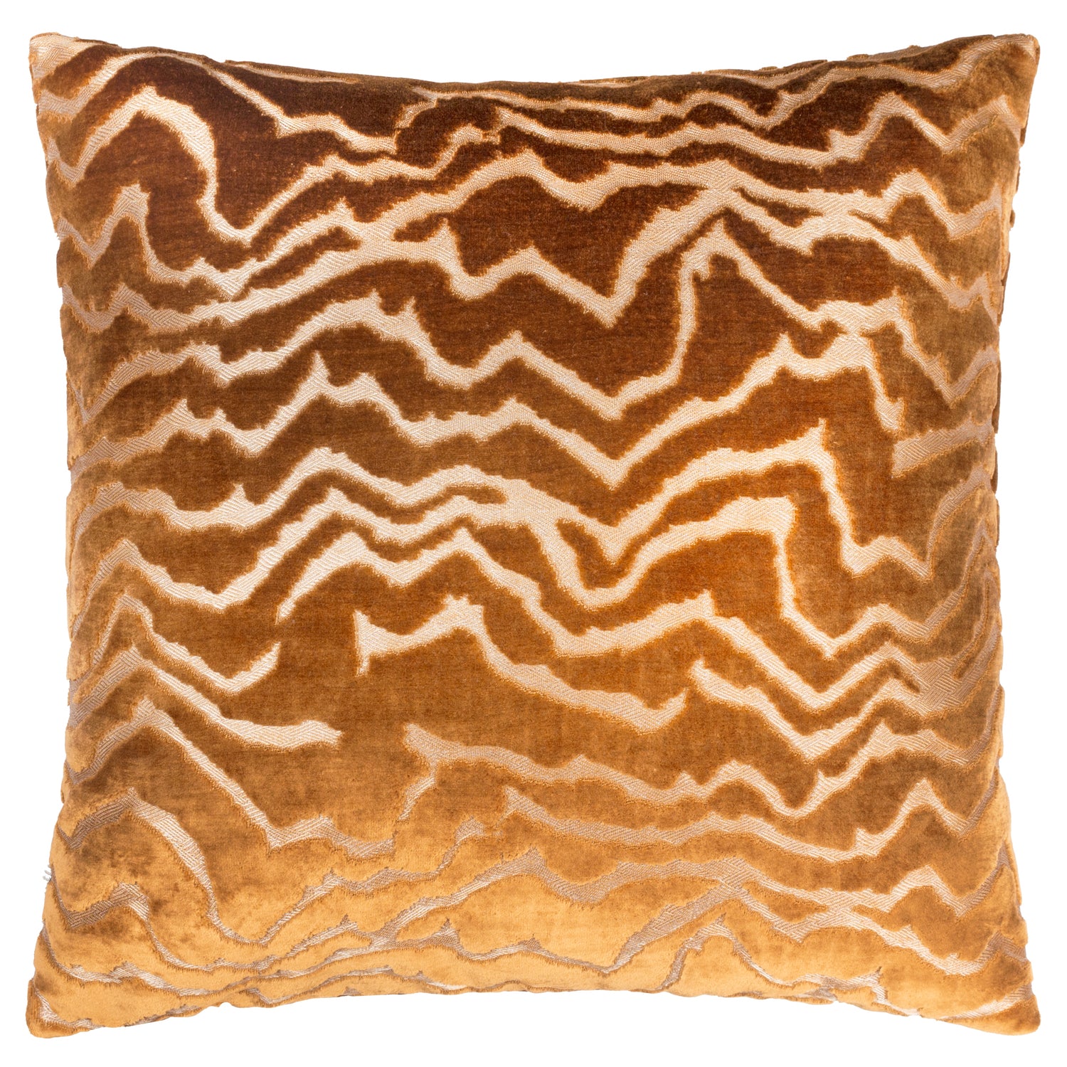Paoletti Tierra Cut Velvet 50cm x 50cm Filled Cushion Bronze