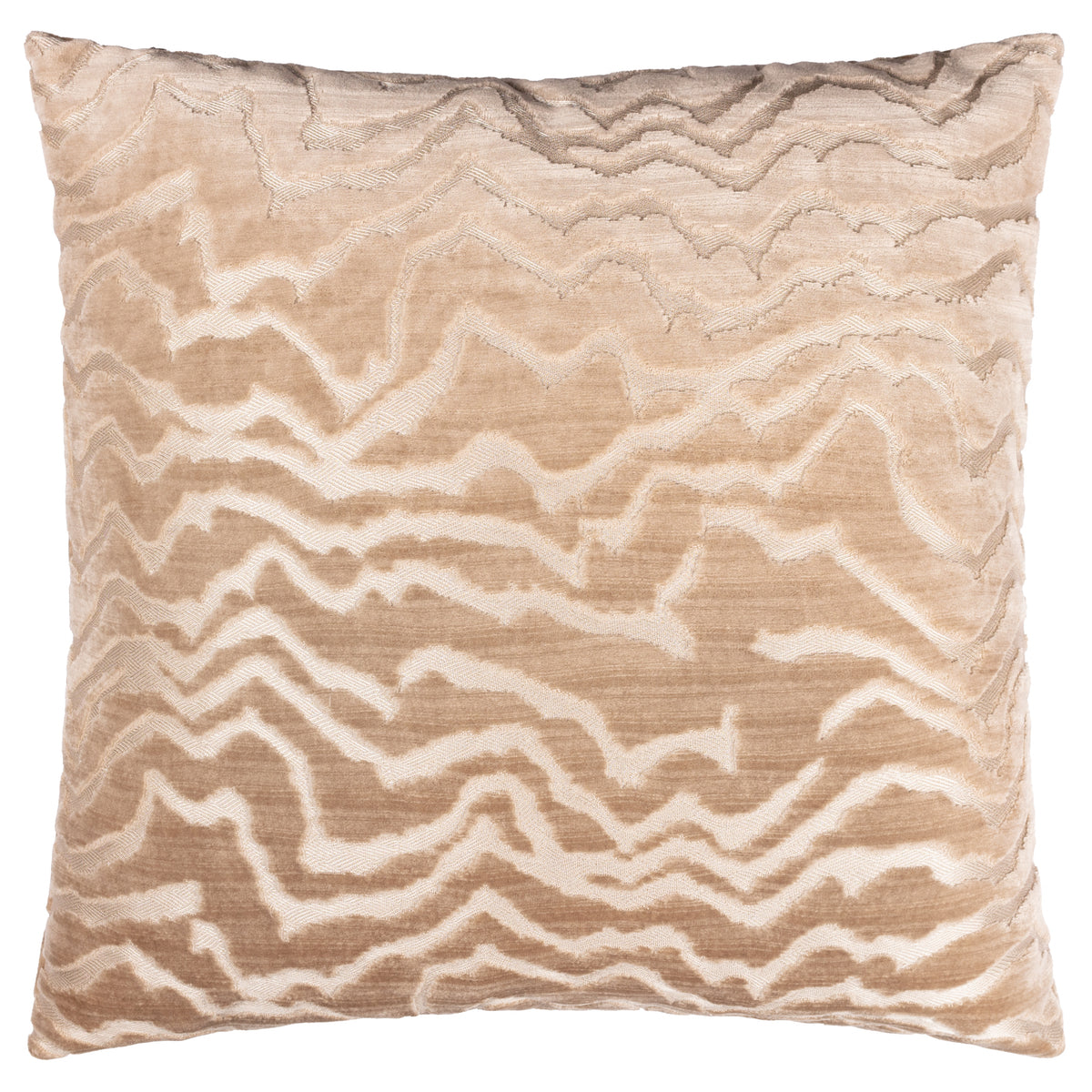 Paoletti Tierra Cut Velvet 50cm x 50cm Filled Cushion Taupe