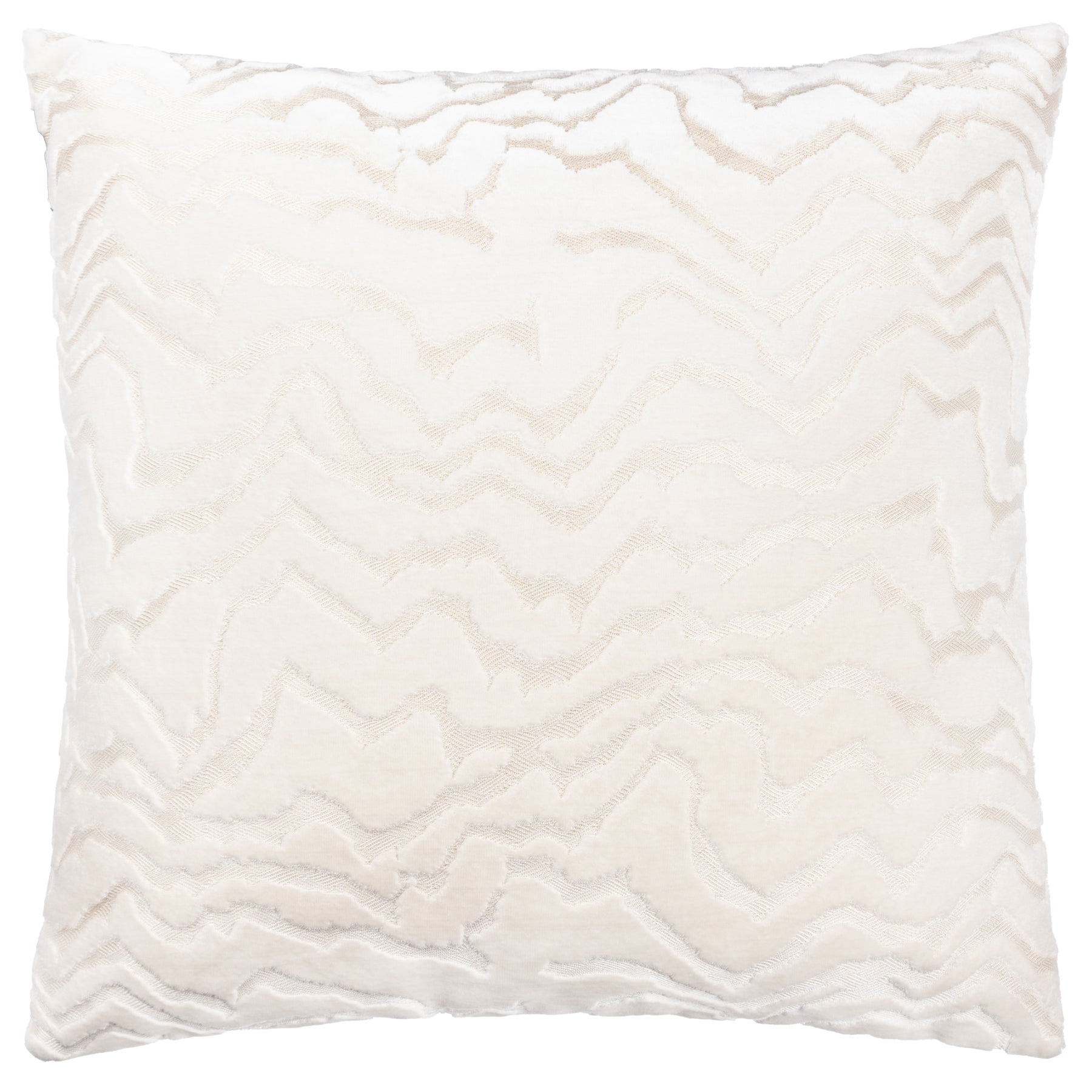 Paoletti Tierra Cut Velvet 50cm x 50cm Filled Cushion White