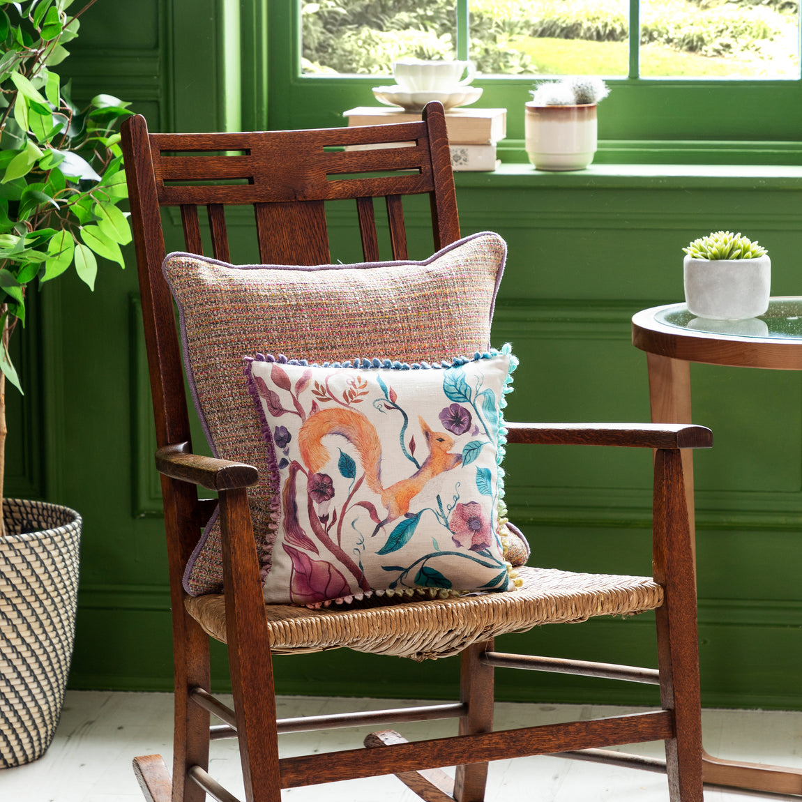 Voyage Maison Timmy Squirrel Feather Boudoir Filled Cushion 30cm x 30cm Linen