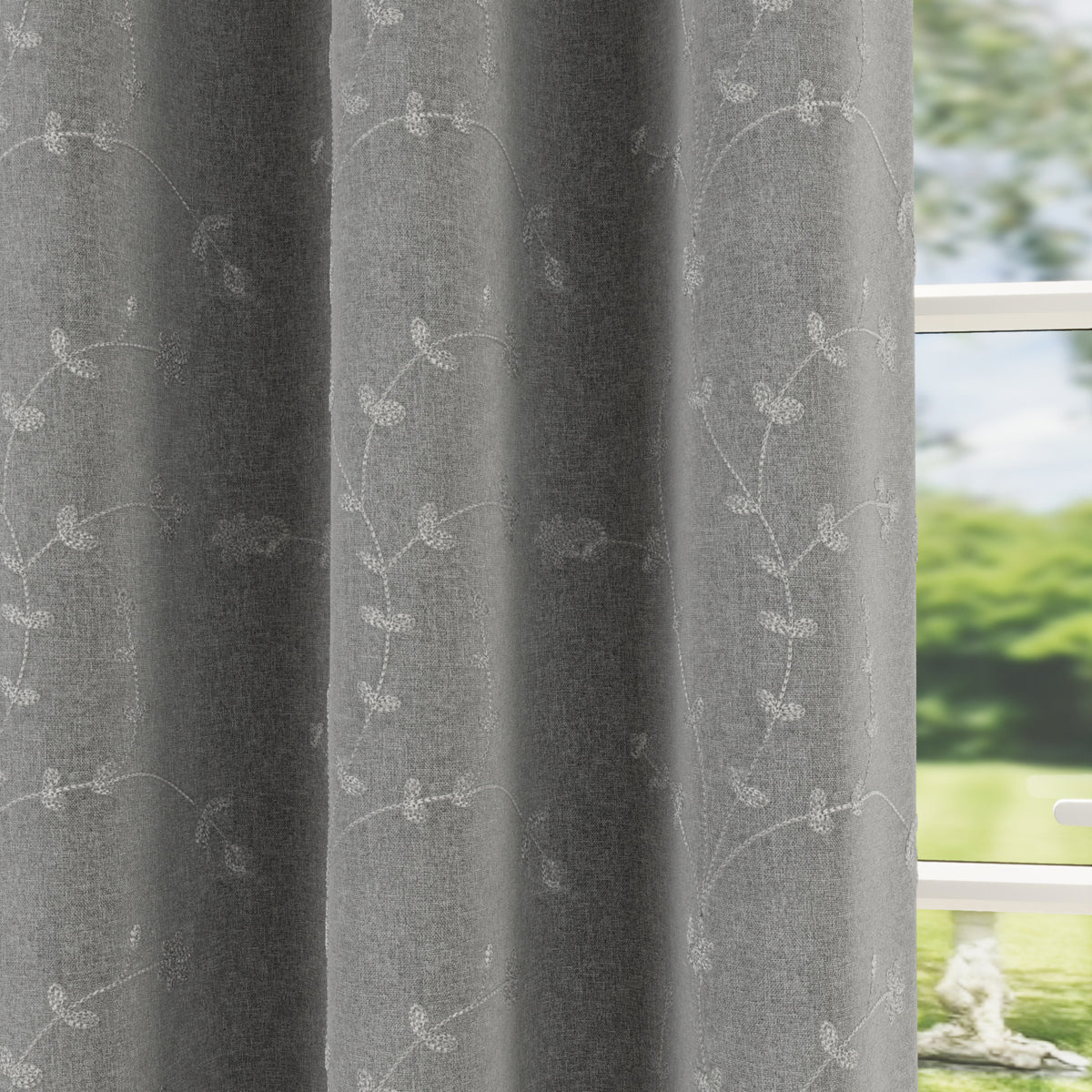 Tivoli Thermal Ready Made Eyelet Blackout Curtains Grey