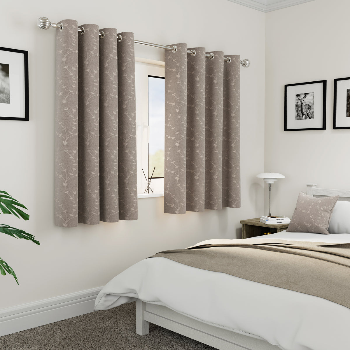 Tivoli Thermal Ready Made Eyelet Blackout Curtains Natural