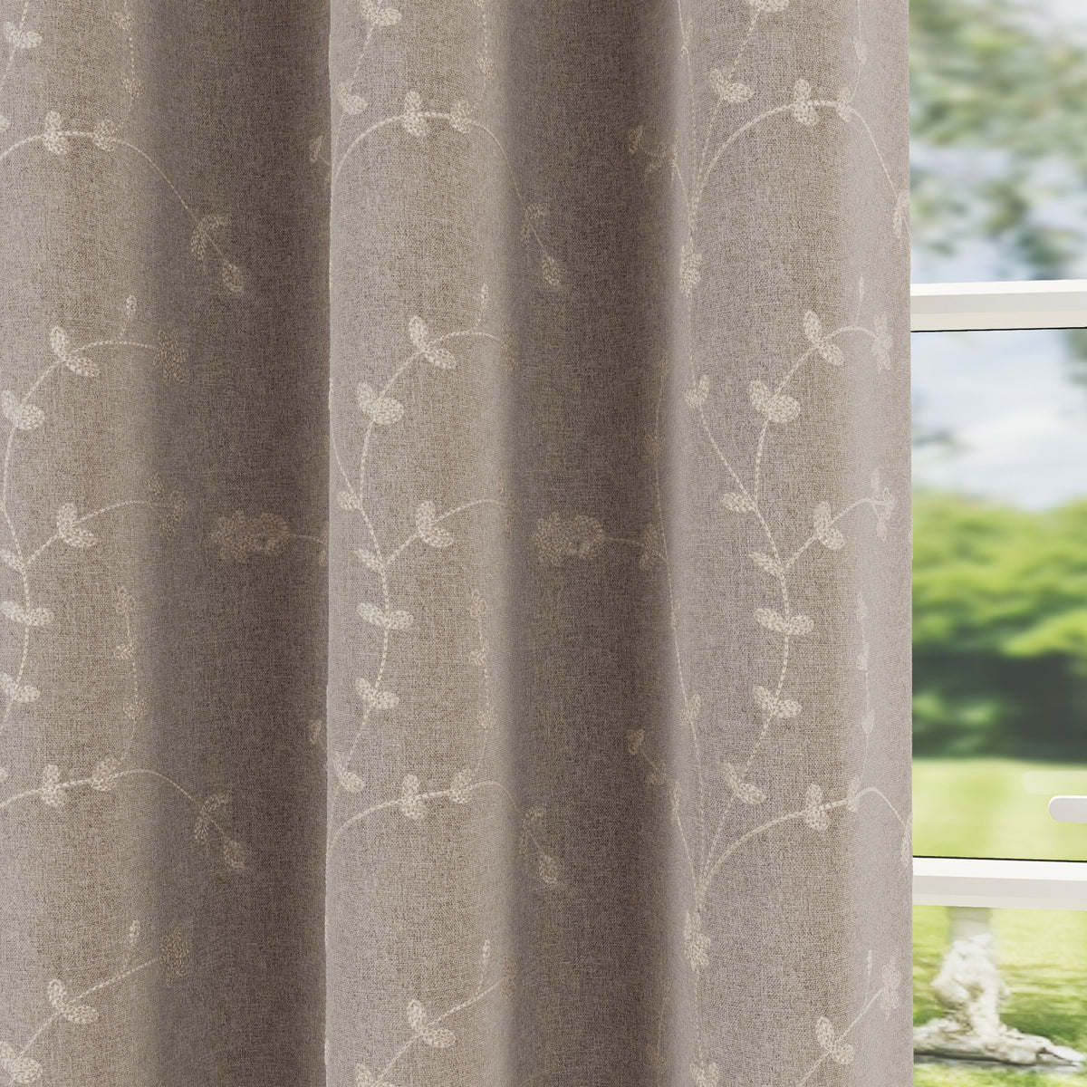 Tivoli Thermal Ready Made Eyelet Blackout Curtains Natural