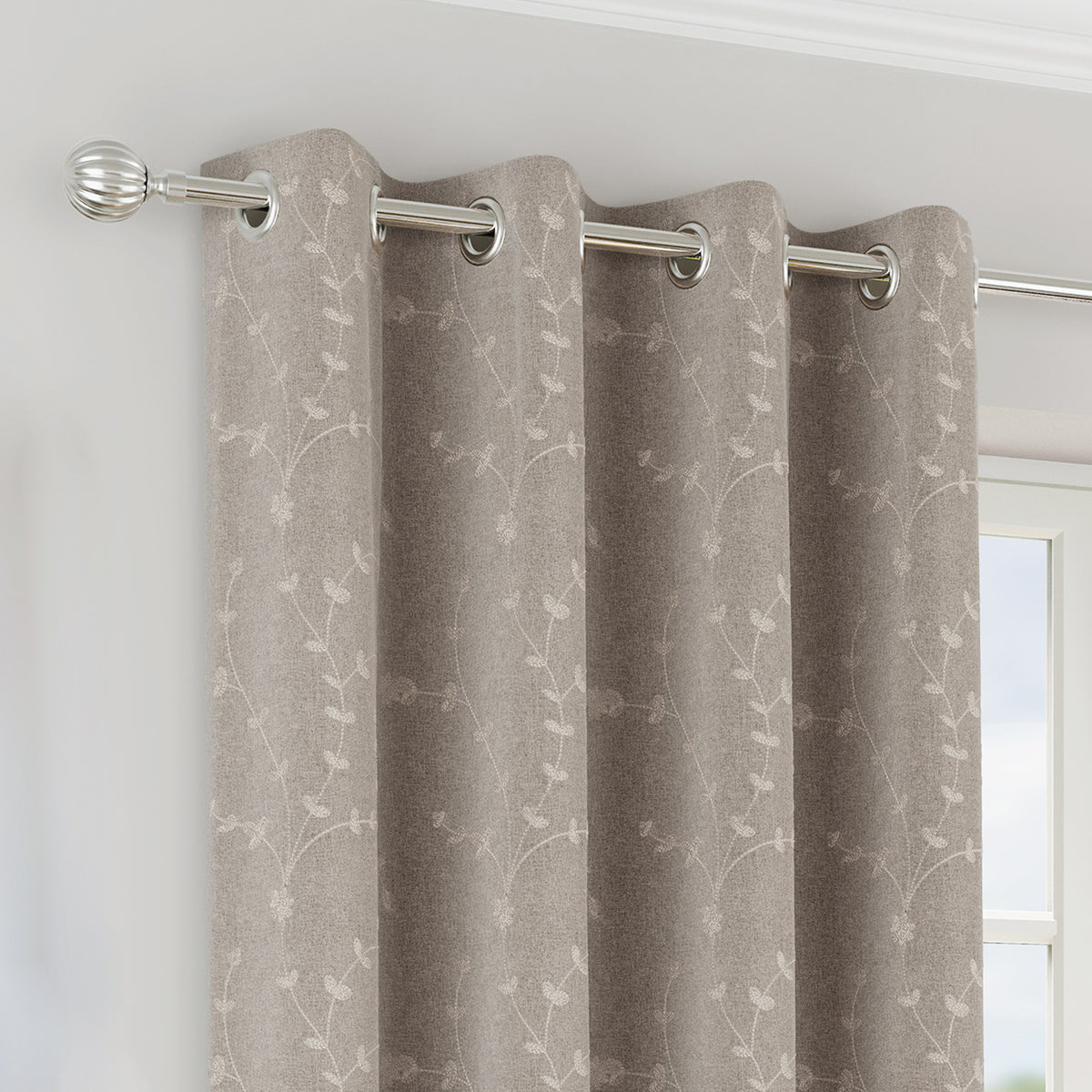 Tivoli Thermal Ready Made Eyelet Blackout Curtains Natural