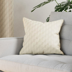 Tokyo Geometric Embossed Filled Cushion 43cm x 43cm Cream