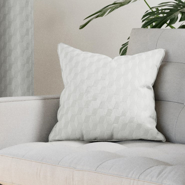 Tokyo Geometric Embossed Filled Cushion 43cm x 43cm Grey