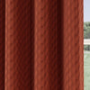 Tokyo Thermal Geometric Embossed Ready Made Eyelet Blockout Curtains Orange