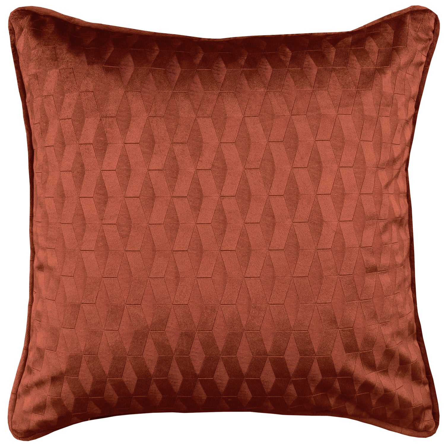 Tokyo Thermal Geometric Embossed Ready Made Eyelet Blockout Curtains Orange