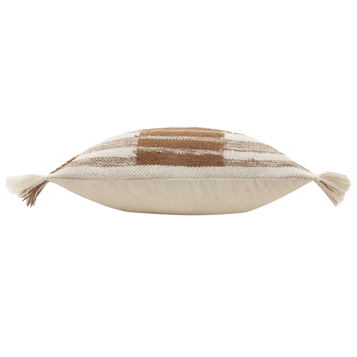 Yard Torode Woven Fringed Trim 45cm x 45cm Filled Cushion Baked Earth
