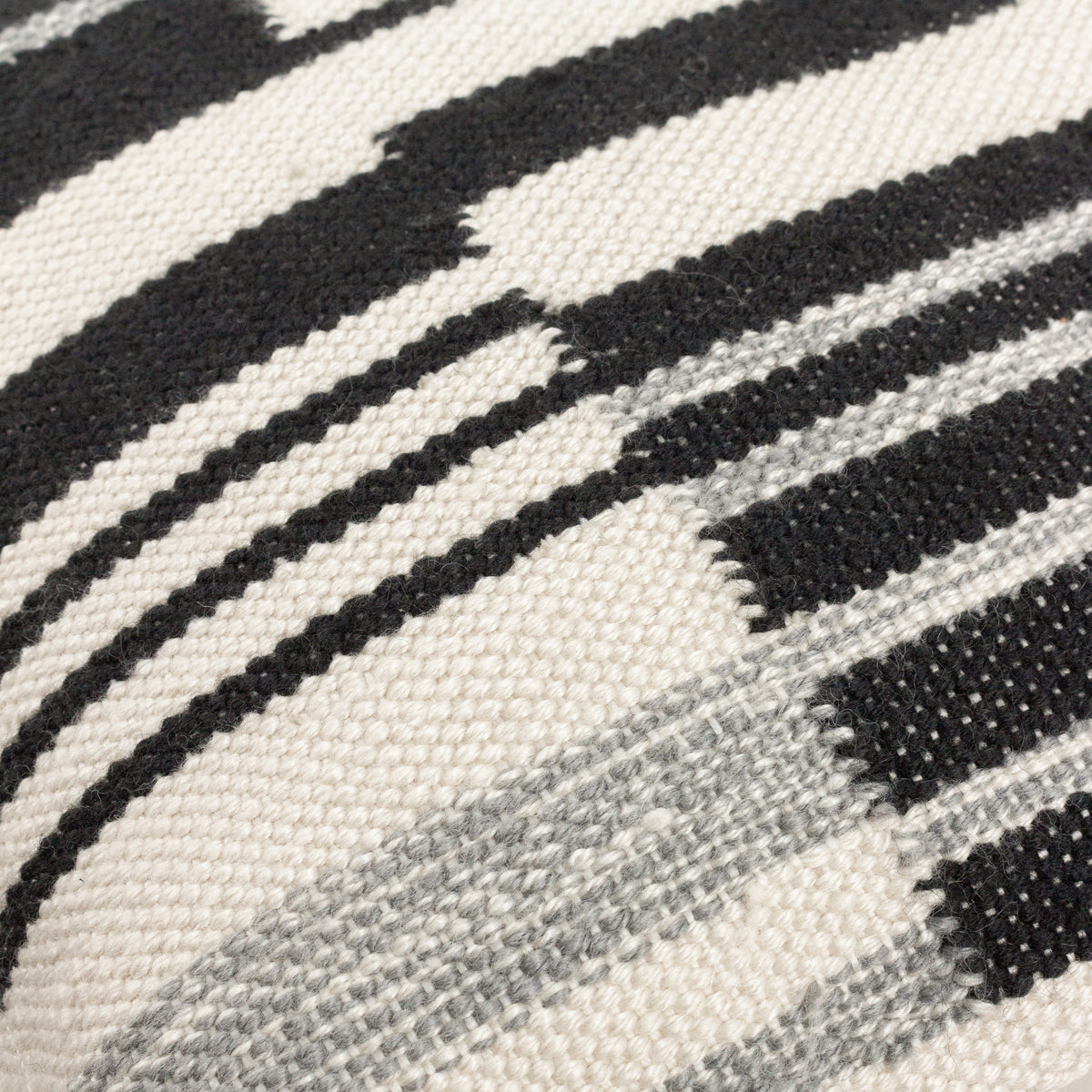 Yard Torode Woven Fringed Trim 45cm x 45cm Filled Cushion Black