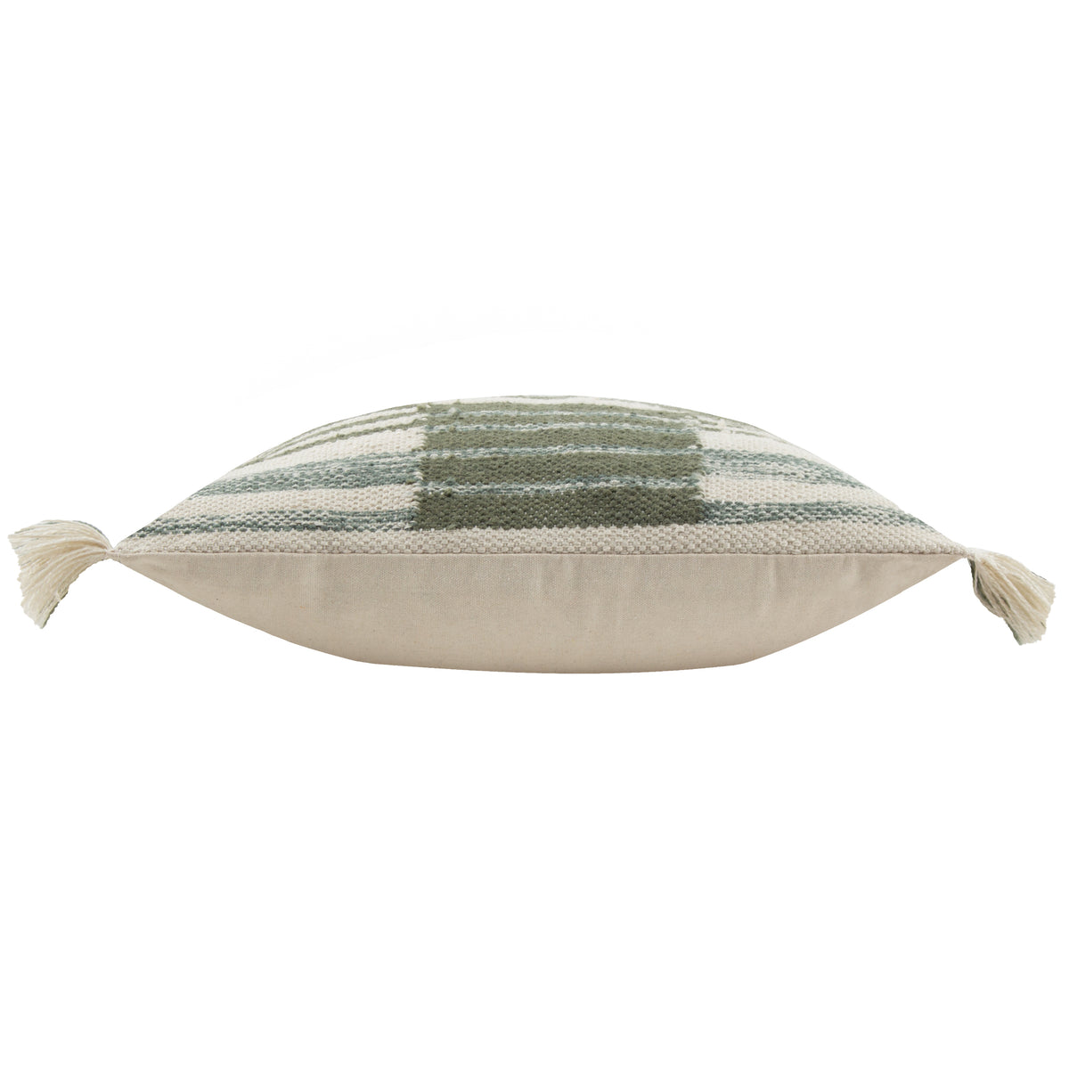 Yard Torode Woven Fringed Trim 45cm x 45cm Filled Cushion Sage