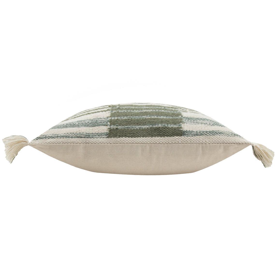 Yard Torode Woven Fringed Trim 45cm x 45cm Filled Cushion Sage