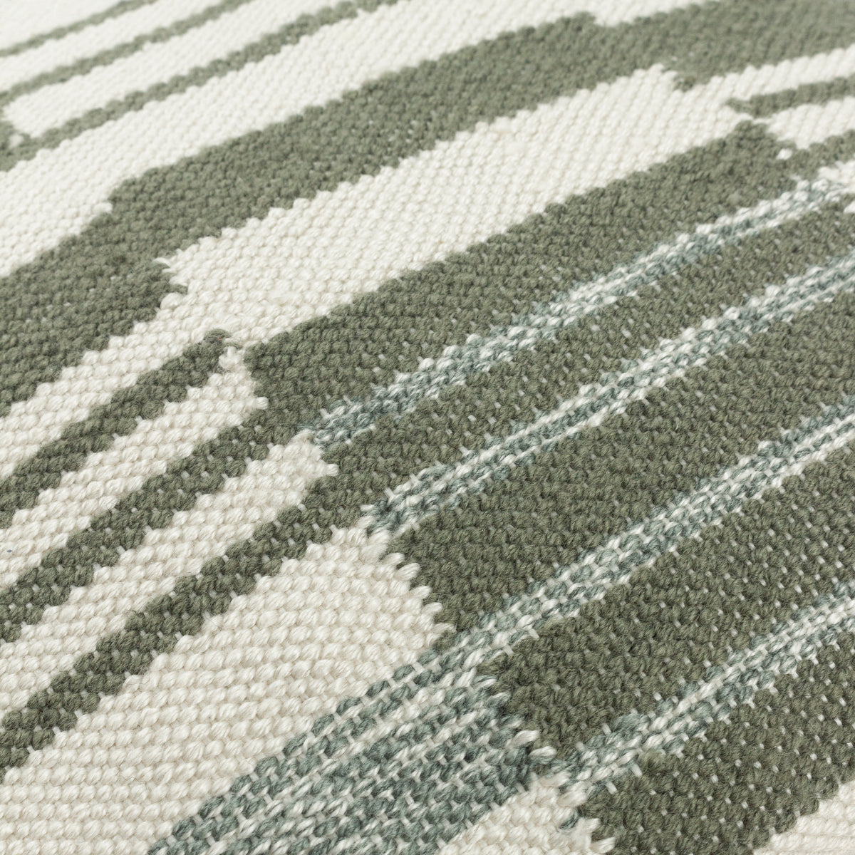 Yard Torode Woven Fringed Trim 45cm x 45cm Filled Cushion Sage