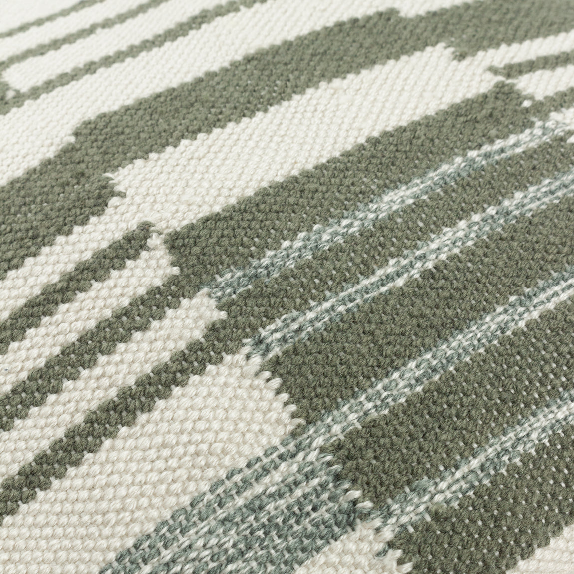 Yard Torode Woven Fringed Trim 45cm x 45cm Filled Cushion Sage