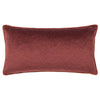 Paoletti Torto Velvet Piped Velvet 30cm x 60cm Filled Cushion Marsala Red Russet