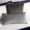 Paoletti Torto Velvet Piped 50cm x 50cm Filled Cushion Charcoal Silver
