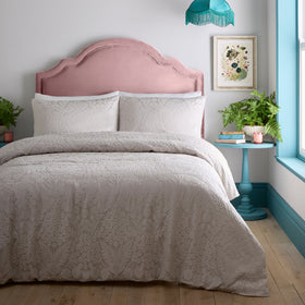 Appletree Toria Jacquard Duvet Cover Bedding Set Stone