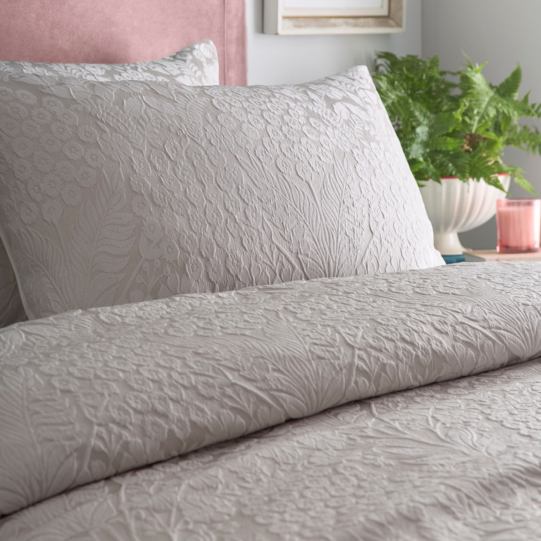 Appletree Toria Jacquard Duvet Cover Bedding Set Stone