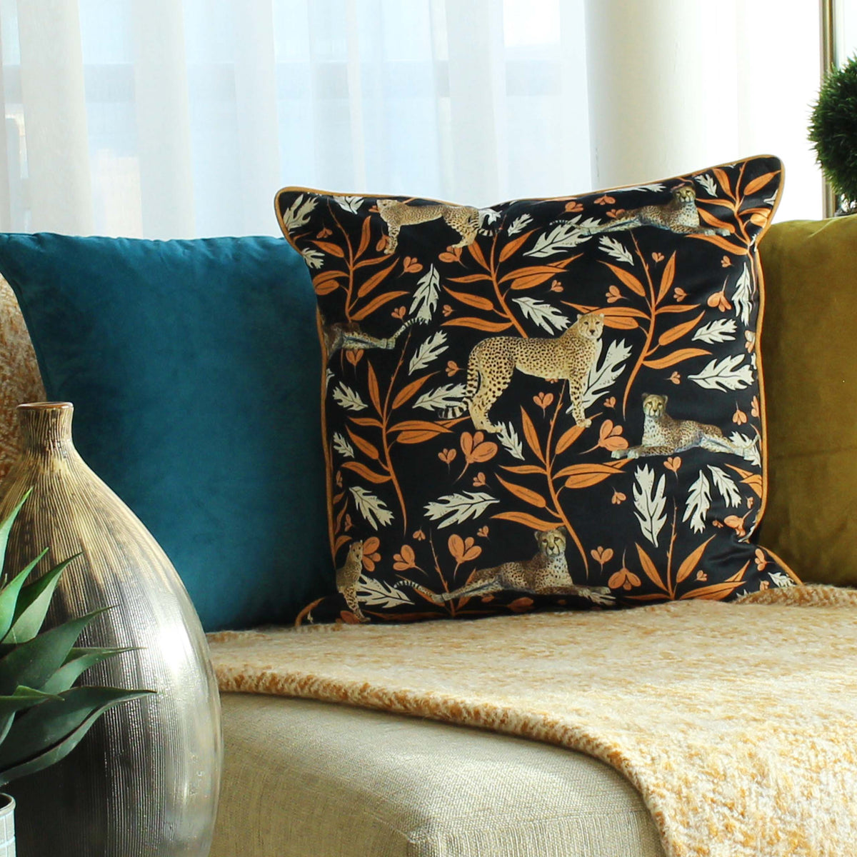 Tribeca Leopard Filled Cushion 50cm x 50cm Multi