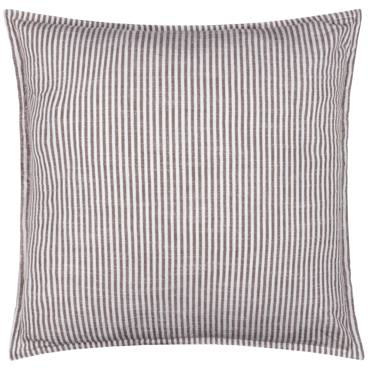 Yard Truro Striped Cotton 45cm x 45cm Filled Cushion Chocolate