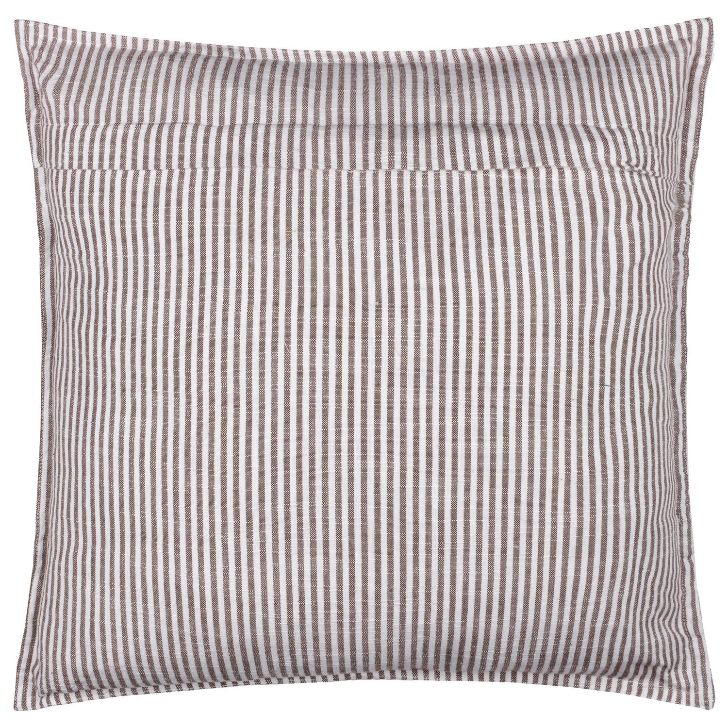 Yard Truro Striped Cotton 45cm x 45cm Filled Cushion Chocolate