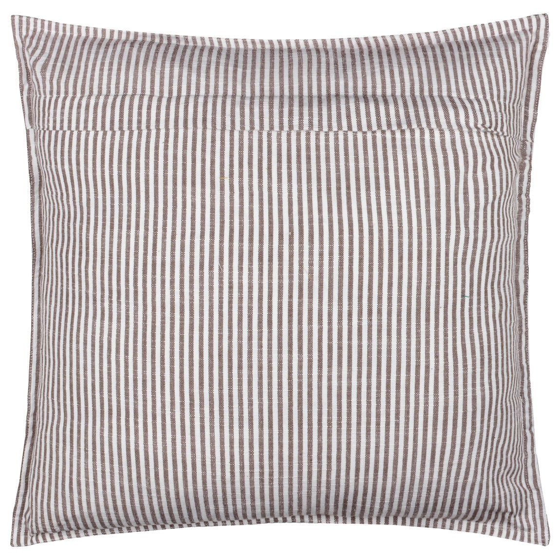 Yard Truro Striped Cotton 45cm x 45cm Filled Cushion Chocolate