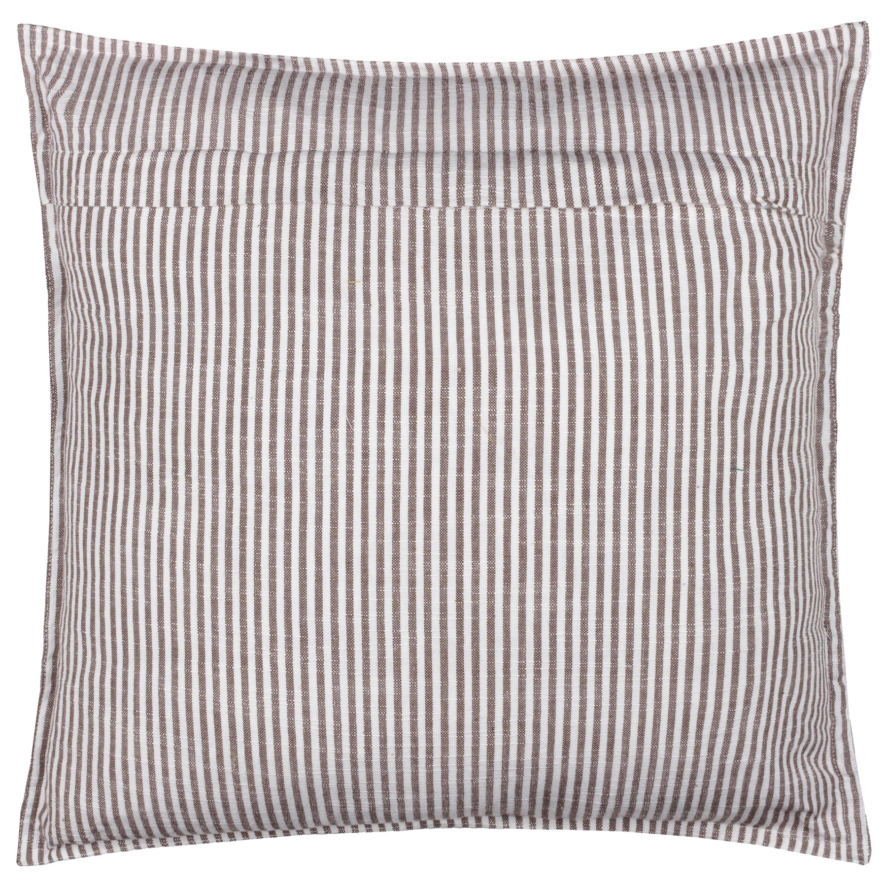 Yard Truro Striped Cotton 45cm x 45cm Filled Cushion Chocolate