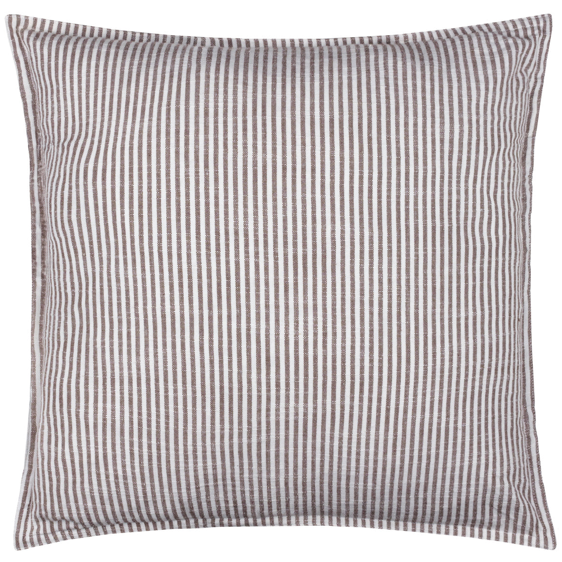 Yard Truro Striped Cotton 45cm x 45cm Filled Cushion Chocolate