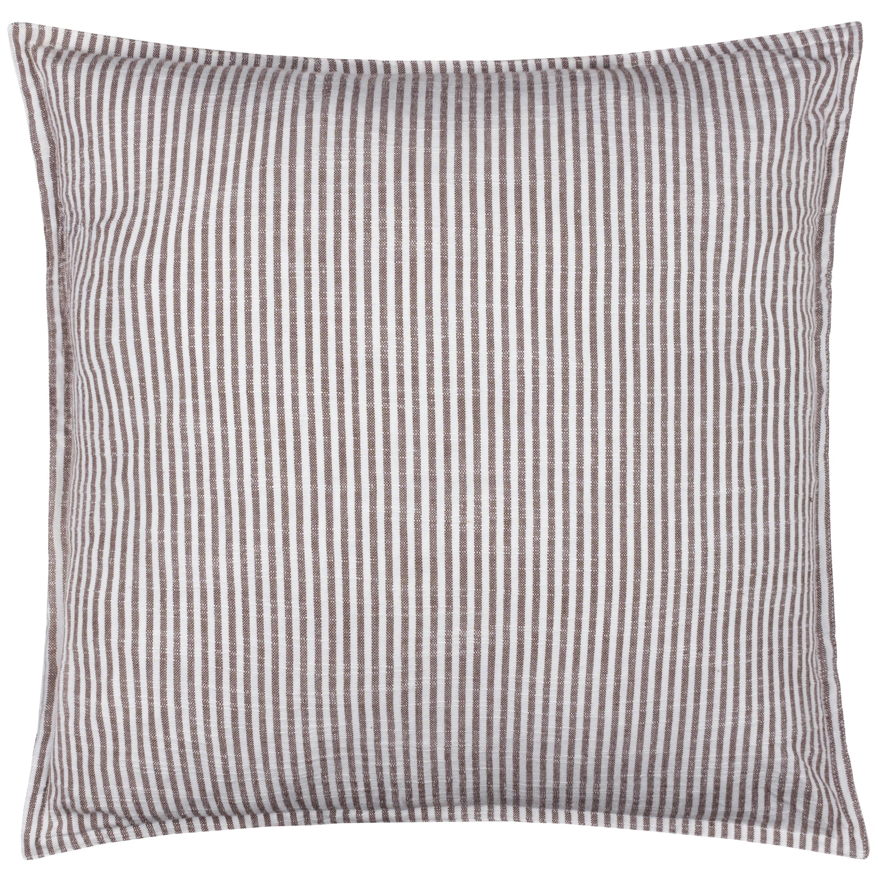 Yard Truro Striped Cotton 45cm x 45cm Filled Cushion Chocolate