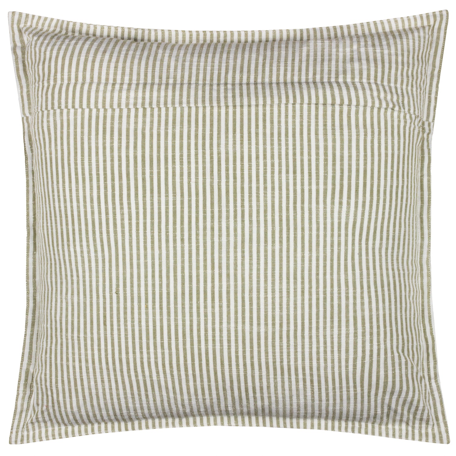 Yard Truro Striped Cotton 45cm x 45cm Filled Cushion Moss